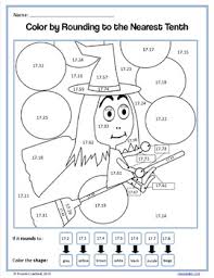 Reveal a fun halloween illustration by coloring the halloween words with different colors! Halloween Color By Number Fifth Grade Color By Multiplication Rounding