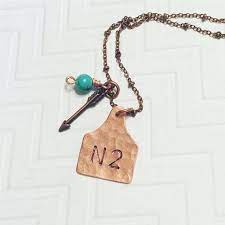 Cattle Brand Necklace Ranch Brand Necklace Ear Tag Etsy Cattle Brands Farm Jewelry Rustic Necklace