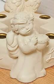 Abbey Press Love Joy Peace Hope Angel Fruit Of Spirit Cross 4 Candle Holder  Vtg