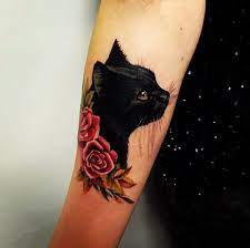 Imadom Cattattoo Cat Love Roses Tattoosbylili Blackcat Tattoo Cat Tattoo Designs Black Cat Tattoos Body Art Tattoos