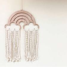 Lukisan 100% asli buatan tangan. Nordic Kamar Bayi Kapas Pelangi Jumbai Hiasan Dinding Buatan Tangan Macrame Dekorasi Rumah Retro Buatan Tangan Kamar Anak Perempuan India Decor Lonceng Angin Menggantung Dekorasi Aliexpress