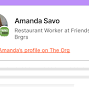 Profile Picture of Amanda Savo - Restaurant Worker at Friends & Brgrs | The Org (@theorg.com) on Google