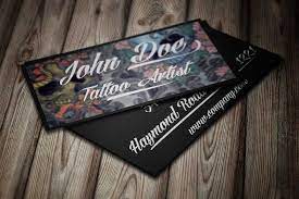 Choose one of our free tattoo artist business cards templates and order it using our business cards printing services. Tattoo Business Card Template Free Business Card Templates Tattoo Artist Business Cards Business Card Psd