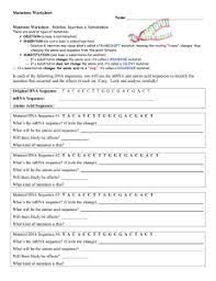 Type your answers into this document. Mutations Worksheet