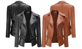 À franges avec incrustations indiennes par. 1 Ou 2 Blousons Pour Femme En Simili Cuir