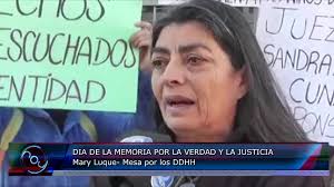 DIA DE LA MEMORIA POR LA VERDAD Y LA JUSTICIA, Mary Luque- Mesa por los  DDHH
