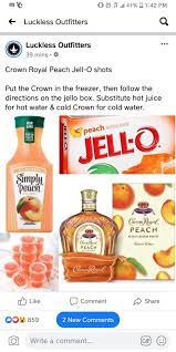 Crown Royal Jello Shots Easy Drink Recipes Peach Drinks Shot Recipes