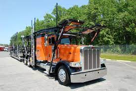 Orange And Black Pete Car Hauler Transportation Trailers For Sale Peterbilt Trucks
