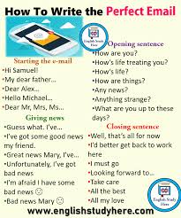 How To Write The Perfect Email Learn English Words English Writing Skills English Vocabulary Words