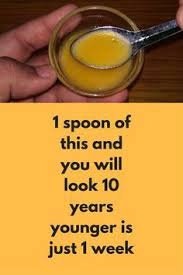 1 Spoon Of This And You Will Look 10 Years Younger Is Just 1 Week This Is An Effective Remedy To Get Your Younger Look Bac Younger Skin Skin Remedies Skin Food
