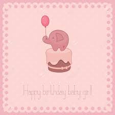 Baby Girl Pink Birthday Card Design Royalty Free Cliparts Vectors And Stock Illustration Image 17206763