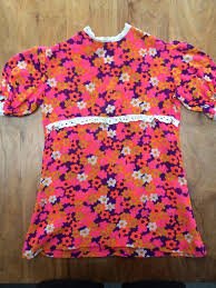 Fabric for sale 60's floral pattern tan orange green blue. Sweet Vintage 1960s Girls Pink Floral Dress Girls Clothing Clothing Valresa Com