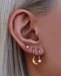 Earrings 14k Rose Gold Rainbow Bar Multi Color Gemstones Earrings Colorful Fine Jewelry Ideas Earings Piercings Moon And Star Earrings Ear Jewelry