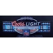 Nfl Coors Light Neon Sign All Teams Helmets Depicted