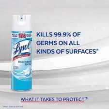 Contains no abrasives, harsh acids, or bleach ; Lysol 12 5 Oz Crisp Linen Disinfectant Spray 19200 74186 The Home Depot