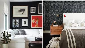 If black paint is too risky for you try introducing this shade using a wallpaper. 45 Rooms That Prove Black Walls Are More Versatile Than You Think House Home