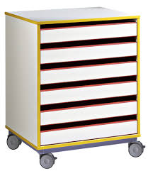 Examples of using tiroirs à roulettes in a sentence and their translations. Dpc Maternelle Meuble A Dessins 6 Tiroirs Sur Roulettes