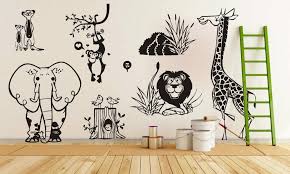 Cheetah walking vinyl decal wall sticker jungle theme animal print decor cat. Jungle Animal Zoo Living Wall Stickers Kids Home Decal Removable Wall Art Vinyl Decor Diy Free Shiping Wall Sticker Kids Jungle Animalsstickers Kids Aliexpress