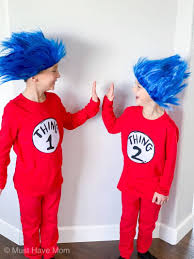 Seuss thing 1 & thing 2 one piece halloween costume for adults, small/medium. Dr Seuss Costumes Diy Must Have Mom