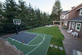 When it comes to backyard basketball courts, you can either choose to use a premade court floor made of rubber sports tiles or a plastic polymer mix over a concrete slab or without a slab. 5 Reasons To Add A Basketball Court To Your Backyard Residence Style
