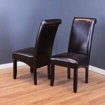 Brown kitchen & dining room chairs : Brown Leather Dining Chair Wayfair