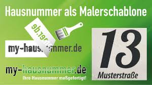 Hausnummer malen deko mit holzscheiben. Hausnummer Als Malerschablone Tutorial Youtube
