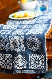 How To Make A Unique Stenciled Denim Table Runner In 2020 Denim Table Runner Crafts To Make Diy Crafts