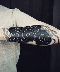 Solid black tattoo bands around the arm can general mean one of two things. Awesome Solid Black With White Line Arm Tattoos For Men Cloud Tattoo Tattoos Black Tattoos