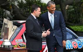 Got to drive 16 laps. Obama Welcomes Nascar Stars To The White House