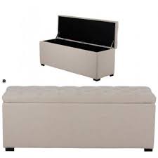 Banquette Coffre Capitonnee Lin Beige Banquette Coffre Banquette Avec Rangement Coffre De Rangement