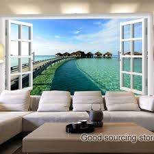 Mediterranean Maldives Sea Sight Sky Cloud Photo Wallpaper In Wallpapers From Home Improvement On Aliex Home Wallpaper Stairs In Living Room Acrylic Wall Decor