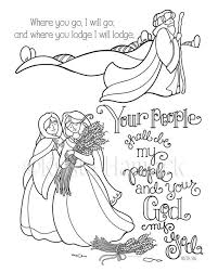 God helped ruth and naomi coloring page. Ruth Coloring Page In Two Sizes 8 5x11 Bible Journaling Etsy
