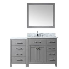 Single vanity with a makeup table makeup area single london 42 inch single sink vanity set i. Virtu Usa Caroline Parkway R 57 Inch Single Vanity In Cashmere Grey With Marble Top Squ The Home Depot Canada