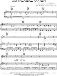 It was released in august 2012 as the fourth and final single from his album tailgates. Luke Bryan Kiss Tomorrow Goodbye Sheet Music In F Minor Transposable Download Print Sku Mn0109942