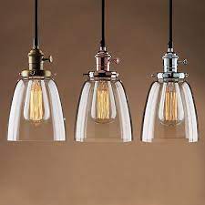 Vintage Industrial Cafe Glass Brass Chrome Pendant Lamp Shade Light Fixture Pendant Lamp Shade Kitchen Pendant Lighting Kitchen Lighting