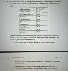 Solved 2 3 Marks The Population Of Undergraduate Students Chegg Com