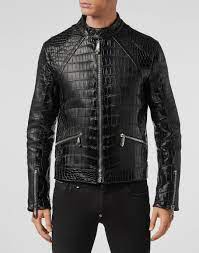 Leather Crocodile Jacket Luxury Philipp Plein