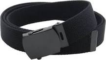 Canvas Web Belt Military Style with Black Buckle and Tip 56 ...