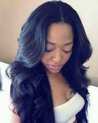 Layered Middle Part Sew In Weave Hairstyles Human Hair Extensions Hair