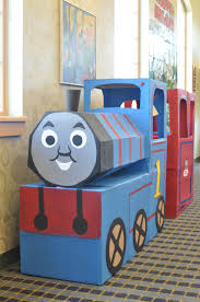 Cardboard Thomas Train Kids Themed Birthday Parties Trains Birthday Party Thomas Birthday Parties