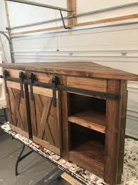 Corner Tv Stand Farmhouse Style Corner Unit With Barn Door Etsy In 2020 Corner Tv Stand Corner Tv Barn Door Sliders