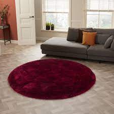 Rote teppiche verleihen jedem wohnraum ein spannendes ambiente. Hochflor Teppich Ross Rund 44 Rot Floorpassion