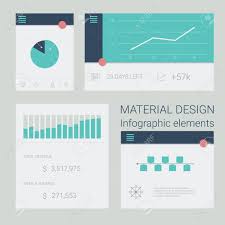 Collection Of Material Design Infographics Elements Pie Chart