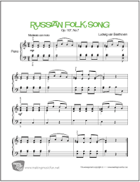 Enjoy our free piano sheet music collection. Russian Folk Song Op 107 No 7 Free Easy Piano Sheet Music