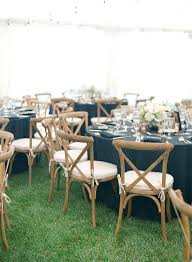 Vineyard Estate Wood Cross Back Stack Chair Country Theme Wedding Black Tablecloth Wedding Rustic Country Wedding