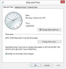 There are no daylight saving time clock changes. Hp Pcs Setting Time And Date Clock Losing Time Time And Date Incorrect Windows 8 Hp Customer Support