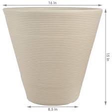 Explore a wide range of the best plastic planter on aliexpress to find one that suits you! Walter Outdoor Double Walled Flower Pot Planter Beige 16 2 Pk Set Of 2 Overstock 22890444