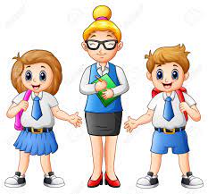 Club atlético estudiantes, caseros, argentina. Ilustracion Vectorial De Dibujos Animados Profesora Y Estudiantes En Uniforme Escolar Ilustraciones Vectoriales Clip Art Vectorizado Libre De Derechos Image 81758319