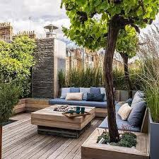 An existing bench on the patio ends with wooden square planters that match the color of.【get price】. Rooftop Garden Benches Design Ideas