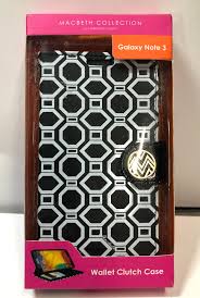 Macbeth Geo Print Wallet Clutch Case For Samsung Galaxy Note 3 Black White Walmart Com